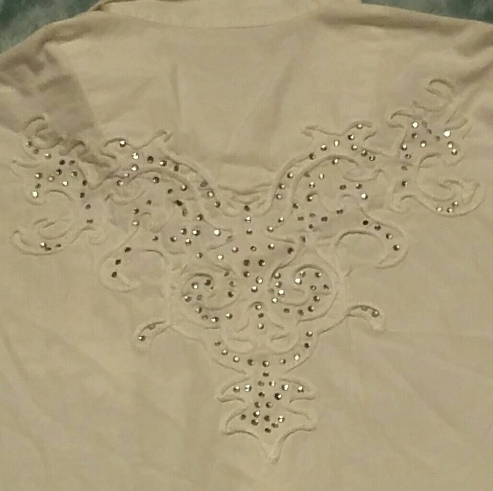 Button up blinged blouse